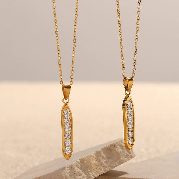 316L Stainless Steel Geometric Clavicle Chain Electroplated Women's Necklace