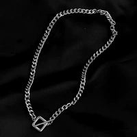 Titanium Steel Geometric Clavicle Chain For Women With Gold Inlaid Ins Hiphop Street Cold Style