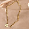 Titanium Steel Geometric Clavicle Chain For Women With Gold Inlaid Ins Hiphop Street Cold Style