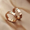 Titanium Steel Geometric Couple Diamond Ring Electroplated Fashion Classic Jewelry
