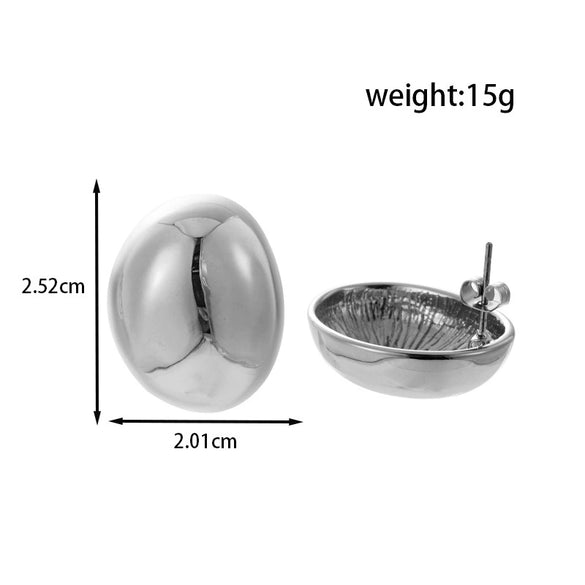 Titanium Steel Geometric Crescent Light Luxury Earrings With Electroplating