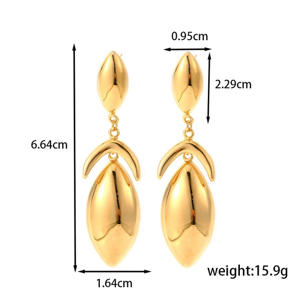 Titanium Steel Geometric Crescent Light Luxury Earrings With Electroplating