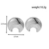 Titanium Steel Geometric Crescent Light Luxury Earrings With Electroplating