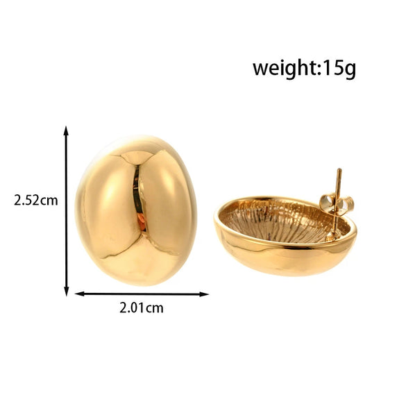 Titanium Steel Geometric Crescent Light Luxury Earrings With Electroplating