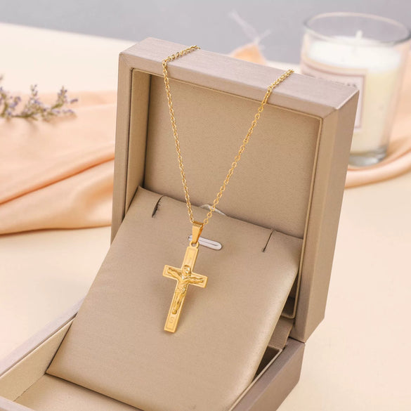 Titanium Steel Geometric Cross Electroplated Women's Necklace