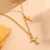 Titanium Steel Geometric Cross Pendant Jewelry Necklace For Women
