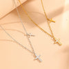 Titanium Steel Geometric Cross Pendant Jewelry Necklace For Women