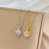 Titanium Steel Geometric Crown Zircon Electroplated Unisex Necklace