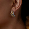 Titanium Steel Geometric Cshaped Electroplated Earrings With Rose Gold And Silver Color Matching For Women