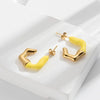 Titanium Steel Geometric Cshaped Electroplated Elegant Women's Earrings