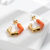 Titanium Steel Geometric Cshaped Electroplated Elegant Women's Earrings