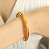316L Stainless Steel Geometric Cshaped Round Glossy Electroplated Bracelet