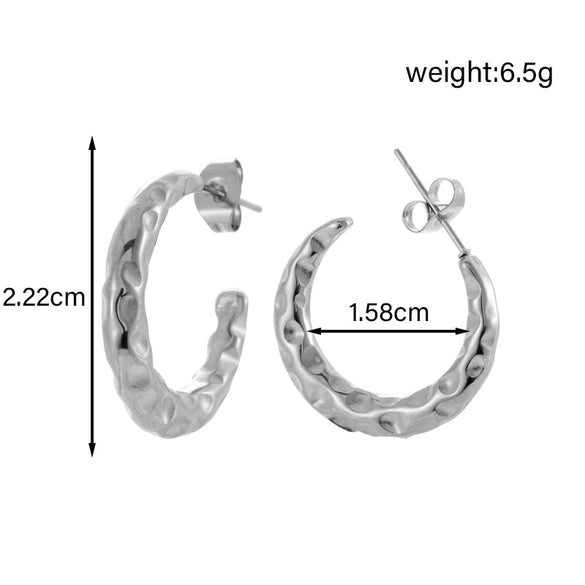 Titanium Steel Geometric Cshaped Snakeshaped Hollow Light Luxury Earrings With Electroplating For Women