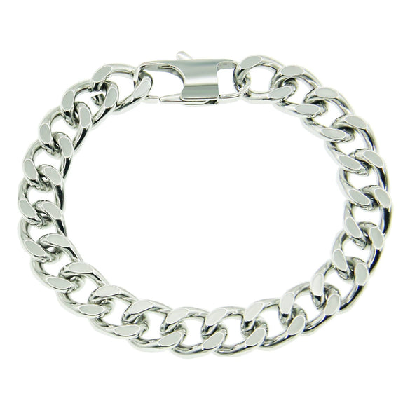 Titanium Steel Geometric Cuban Chain Bracelet For Men Street Punk Motorcycle Style