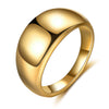 Titanium Steel Geometric Curved Plain Ring For Women With 18K Gold Electroplating