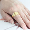 Titanium Steel Geometric Curved Plain Ring For Women With 18K Gold Electroplating