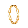 Titanium Steel Geometric Cut Out Chain Shape Ring Electroplated