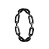 Titanium Steel Geometric Cut Out Chain Shape Ring Electroplated