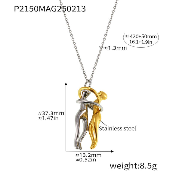 316L Stainless Steel Geometric Detachable Necklace Electroplated Fashion Style