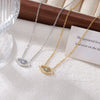 Titanium Steel Geometric Devil's Eye Necklace For Women With Electroplating Design