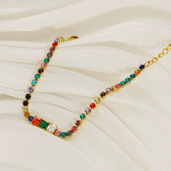 Titanium Steel Geometric Diamond Bracelet