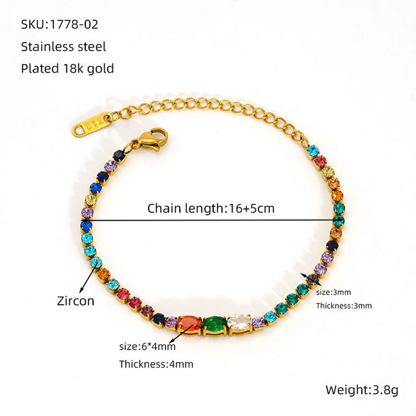 Titanium Steel Geometric Diamond Bracelet