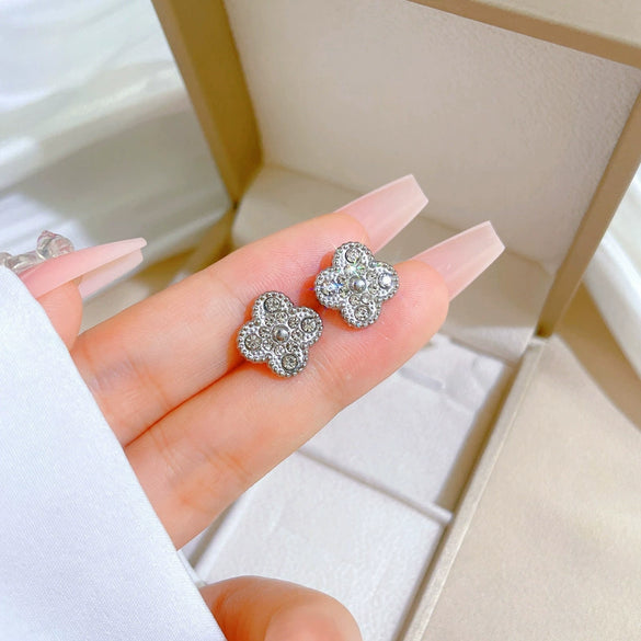 Titanium Steel Geometric Diamond Light Luxury Earrings For Women