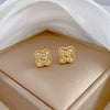 Titanium Steel Geometric Diamond Light Luxury Earrings For Women