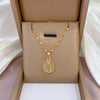 Titanium Steel Geometric Diamond Micro Zircon Tulip Opel Pendant Necklace For Women