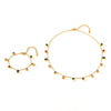 Titanium Steel Geometric Diamond Necklace And Bracelet Set