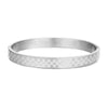 Titanium Steel Geometric Diamond Pattern Open Bracelet Unisex Retro Trendy Frosted Electroplated