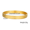 Titanium Steel Geometric Diamond Pattern Open Bracelet Unisex Retro Trendy Frosted Electroplated