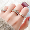 Titanium Steel Geometric Diamond Ring Unisex