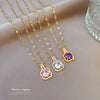 Titanium Steel Geometric Diamond Set Cartoon Pendant Necklace For Women