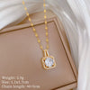 Titanium Steel Geometric Diamond Set Cartoon Pendant Necklace For Women