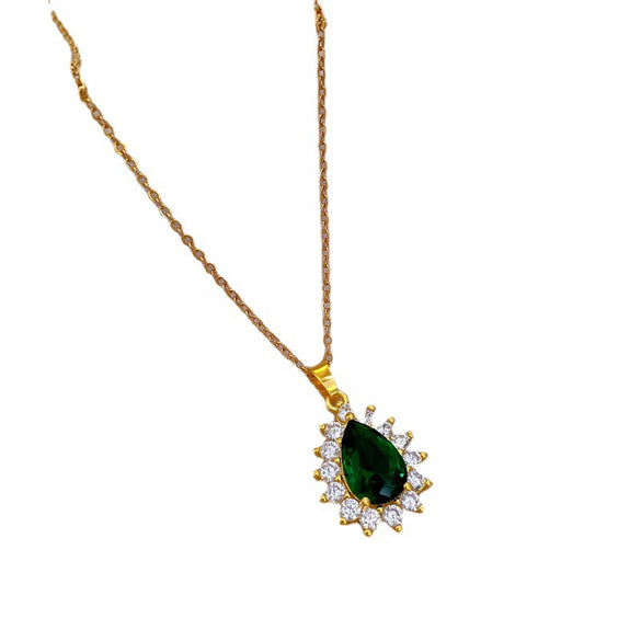 Titanium Steel Geometric Diamond Zircon Women's Ochain Necklace