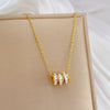 Titanium Steel Geometric Diamondencrusted Electroplated Necklace For Women