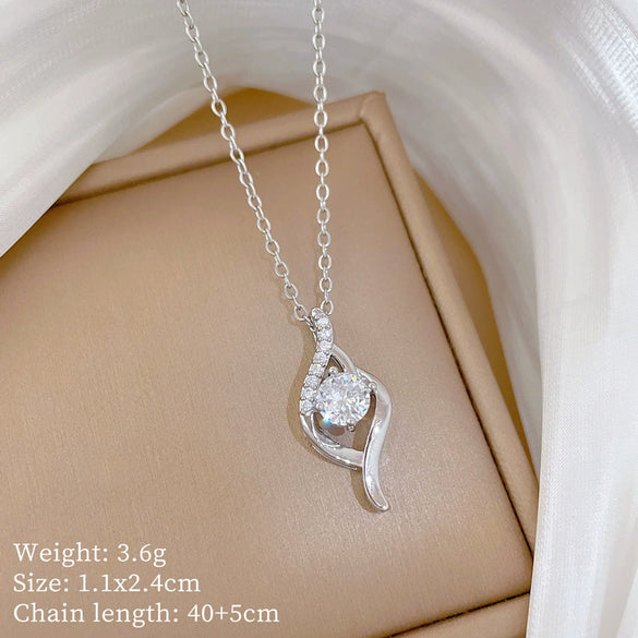 Titanium Steel Geometric Diamondencrusted Normcore Cartoon Style Necklace Unisex