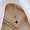 Titanium Steel Geometric Diamondshaped Lucky Grass Electroplating Unisex Clavicle Necklace