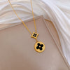 Titanium Steel Geometric Diamondshaped Lucky Grass Electroplating Unisex Clavicle Necklace
