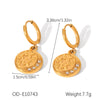 Titanium Steel Geometric Disc Earrings For Women With Pvd Vacuum Plating