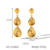 Titanium Steel Geometric Disc Earrings For Women With Pvd Vacuum Plating