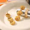 Titanium Steel Geometric Disc Earrings For Women With Pvd Vacuum Plating