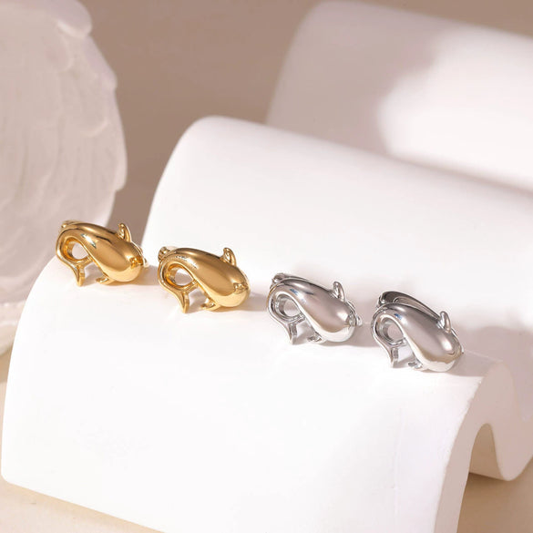 Titanium Steel Geometric Dolphin Earrings For Women Electroplated Minimalist Jewelry