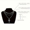 Titanium Steel Geometric Double Layer Cross Pendant Necklace With Cuban Chain And Electroplating Treatment