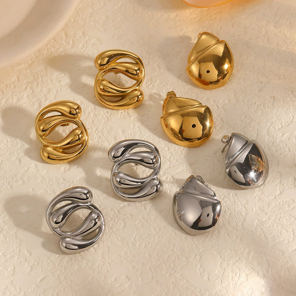 Titanium Steel Geometric Drop Shape Electroplated Women's Earrings