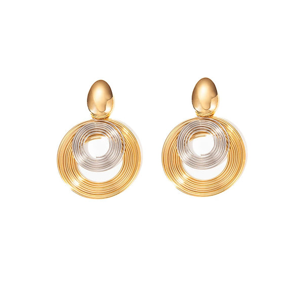 Titanium Steel Geometric Earrings Electroplated Simple Style