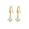 Titanium Steel Geometric Earrings For Women Claw Inlaid Zircon Electroplated Jewelry