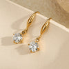 Titanium Steel Geometric Earrings For Women Claw Inlaid Zircon Electroplated Jewelry