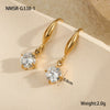 Titanium Steel Geometric Earrings For Women Claw Inlaid Zircon Electroplated Jewelry